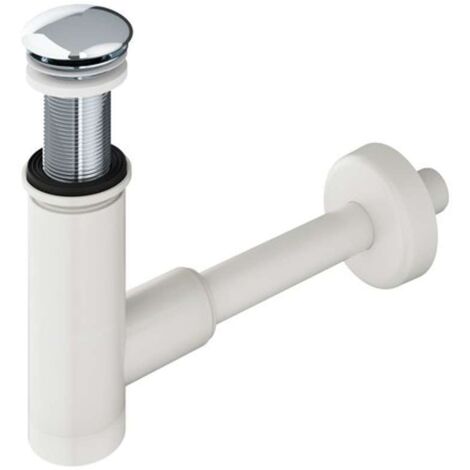 Ravak Sistemas de desagüe - Sifón de lavabo con salida fija, blanco/cromo X01723