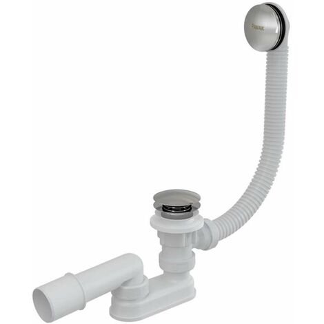 Ravak Sistemi di scarico - Sistema di scarico e troppopieno per vasca da bagno, lunghezza 570 mm, ClickClack, cromo X01377