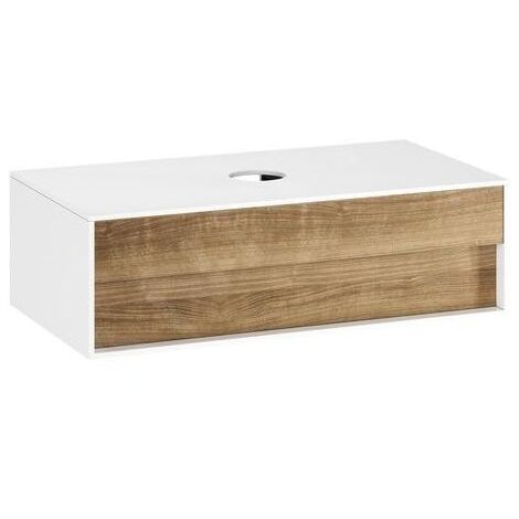Ravak Step - Lavabo SD, 1000x540x305 mm, 1 tiroir, blanc/noyer X000001418