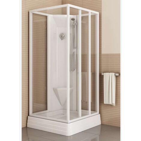 Ravak Supernova - Box doccia 80x80 cm, con vasca e accessori, bianco/perla 8364411211