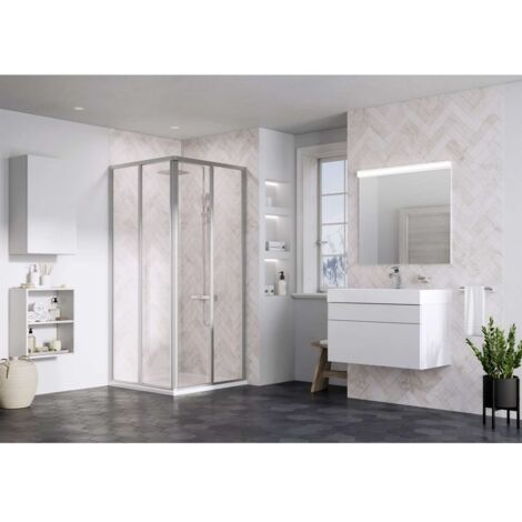 Ravak Supernova - Cabina de ducha 80x80 cm, cristal satinado/claro 14V40UO2Z1S