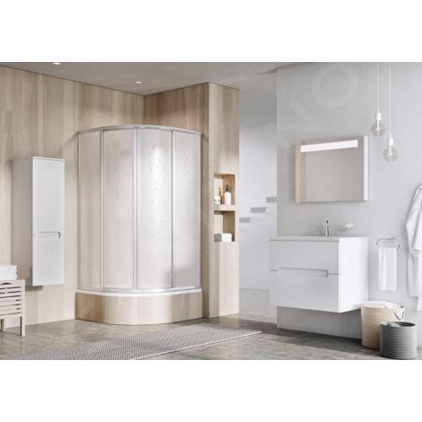 Ravak Supernova - Cabine de douche carrée en quatre parties SKCP4-90 Sabina, 875-895 mm, satiné/Pearl 31177VU0011