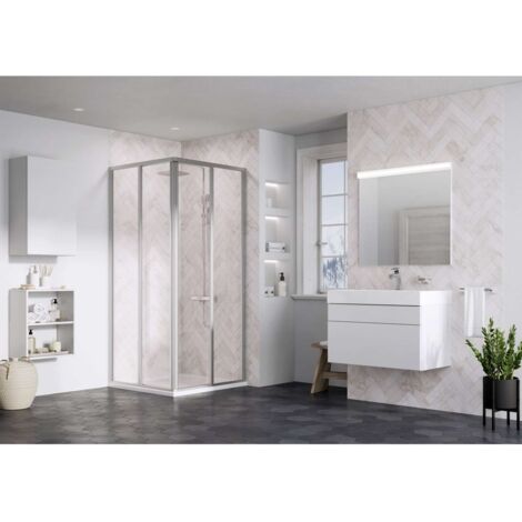 Ravak Supernova - Duschkabine 80x80 cm, Satin/Klarglas 14V40UO2Z1S