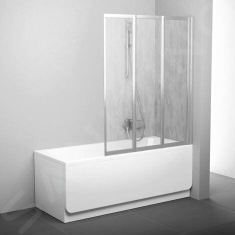 Ravak Supernova - Ecran pliant pour baignoire VS3 130, 1296x1400 mm, satiné/Rain 795V0U0041