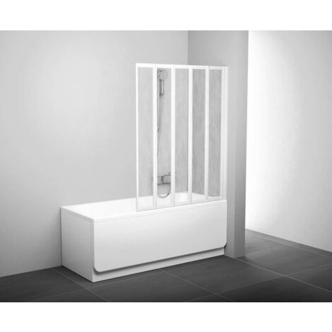 Ravak Supernova Faltbare Badewannenwand, 5-teilig, 133x100 cm, Weiß (VS5R0)