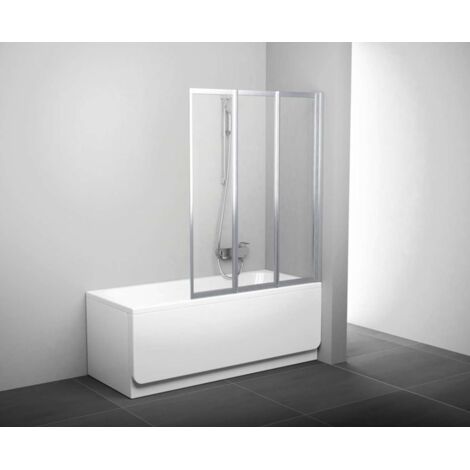 Ravak Supernova - Mampara de baño abatible en tres partes VS3 115, 115x140 cm, cristal satinado/transparente 795S0U00Z1
