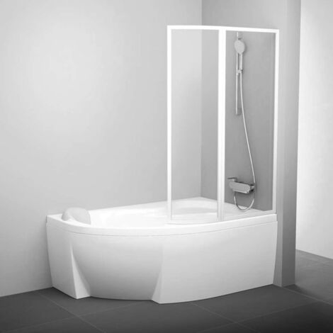 Ravak Supernova - Mampara de baño VSK2 Rosa 140 P, derecha, blanco/cristal 76P70100Z1