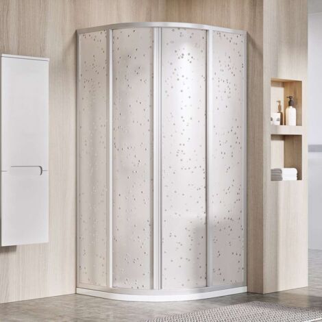 Ravak Supernova - Mampara de ducha quarto de círculo SKCP4-80, 78-80 cm, satinado/Perla 3114OU0211