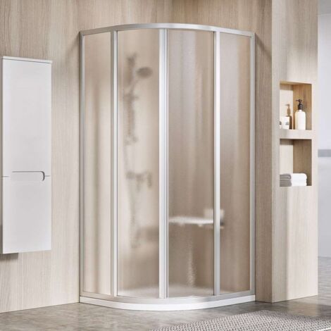 Ravak Supernova - Mampara de ducha quarto de círculo SKCP4-90, 88-90 cm, satinado/cristal Grape 3117OU02ZG