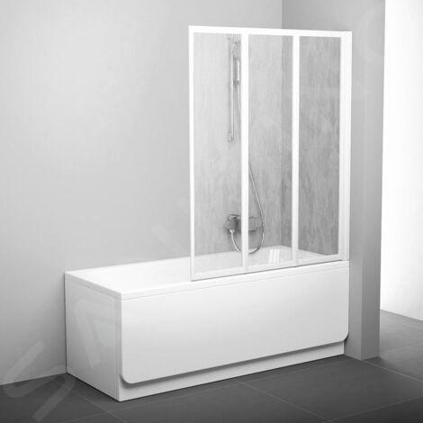 Ravak Supernova Pare-baignoire pliable, 3 parties, 140x130cm, Blanc (795V010041)
