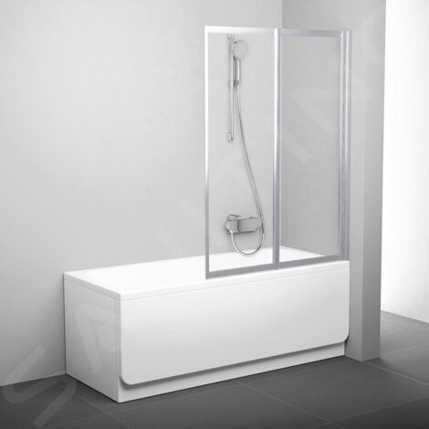 Ravak Supernova - Pare-bain pliant en deux parties VS2 105, 1045x1400 mm, verre satiné/transparent 796M0U00Z1