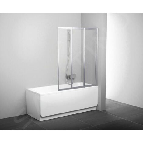 Ravak Supernova - Pare-bain pliant en trois parties VS3 115, 1146x1400 mm, verre satiné/transparent 795S0U00Z1
