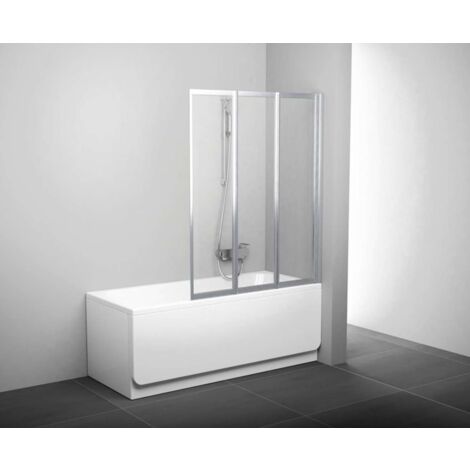 Ravak Supernova - Schermo da bagno pieghevole in tre parti VS3 115, 115x140 cm, vetro satinato/trasparente 795S0U00Z1