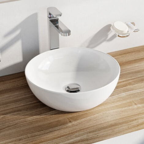 Ravak UNI - Lavabo da appoggio, diametro 40 cm, senza troppopieno, bianco XJX01140003