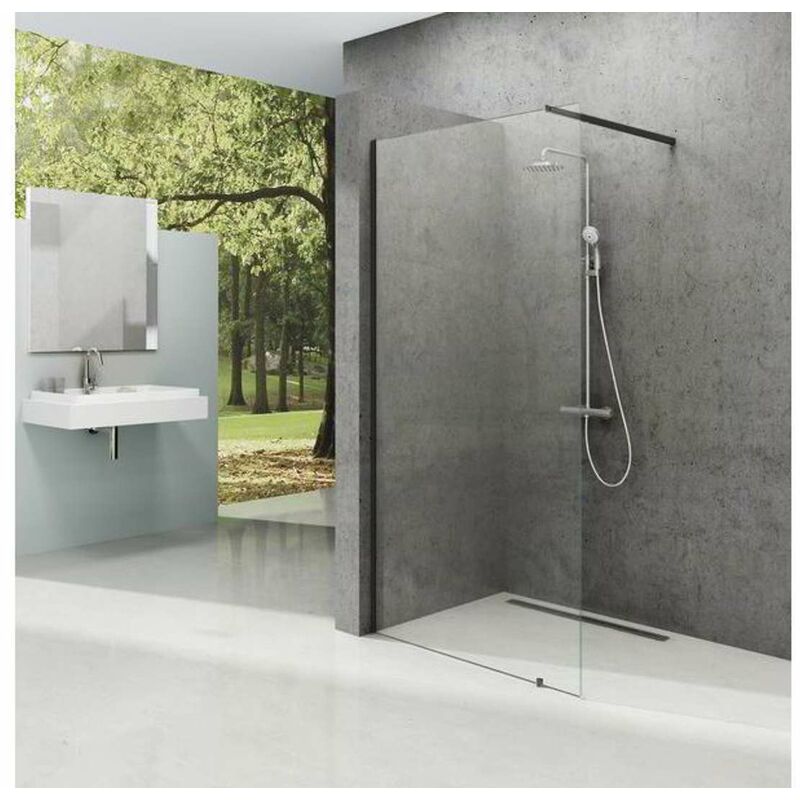 Walk-In - Paroi de douche Walk-in Wall 120, 120x200 cm, noir/verre transparent GW9WG0300Z1 - Ravak