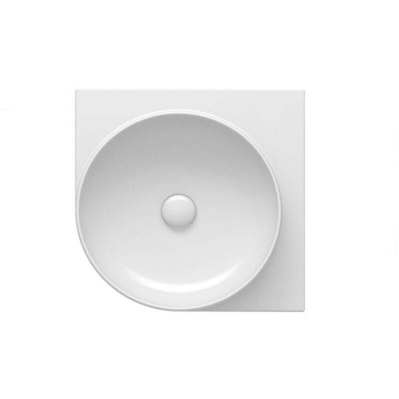 Ravak Yard - Lavabo 45x45 cm, sans trop-plein, sans trou pour robinet, blanc XJX01045000