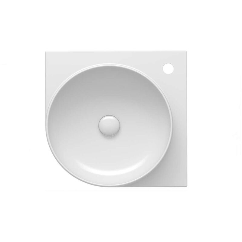 Ravak Yard - Lavabo d'angle 45x45 cm, sans trop-plein, trou pour robinet, blanc XJX01245000