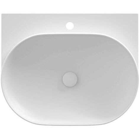 Ravak Yard - Lavabo, 61x50 cm, sin rebosadero, agujero para grifo, blanco mate XJX0E260001