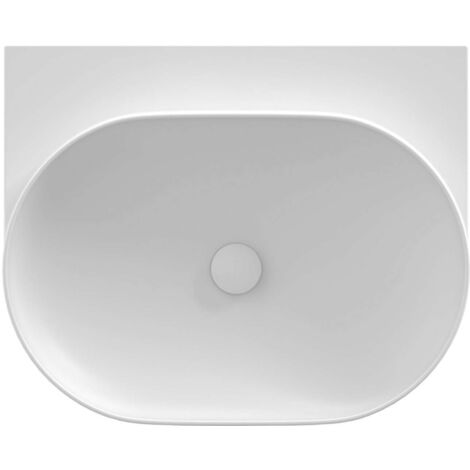 Ravak Yard - Lavabo, 61x50 cm, sin rebosadero, sin agujero para grifo, blanco mate XJX0E060000