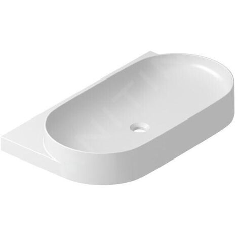 Ravak Yard - Lavabo 81x50 cm, sans trop-plein, trou pour robinetterie, blanc XJX01280002
