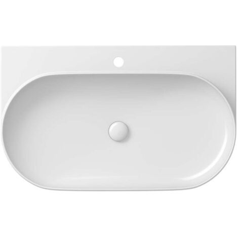 Ravak Yard - Lavabo 81x50 cm, senza sfioratore, foro per rubinetto, bianco XJX01280002