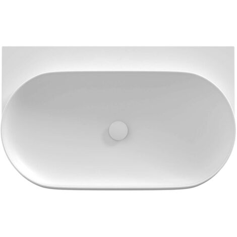 Ravak Yard - Lavabo, 81x50 cm, senza troppopieno, senza foro per rubinetto, bianco opaco XJX0E080000