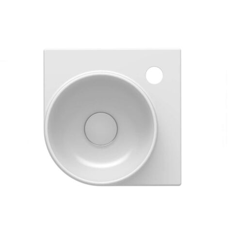 Ravak Yard - Lavabo angolare 28x28 cm, senza sfioratore, foro per miscelatore, bianco XJX01228000