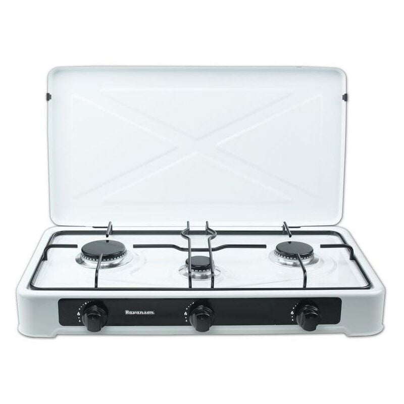 Ravanson - Plaque de cuisson à gaz K-03TB [blanc 3 zone(s)]