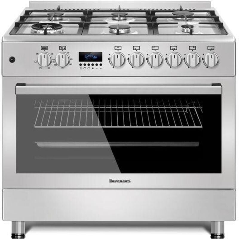KWGE-K90-6 top chef cuisine autoportante Table de cuisson électrique de gas Acier inoxydable b - Ravanson