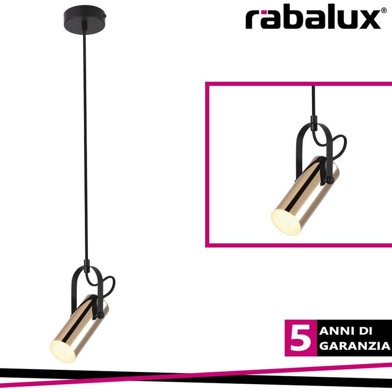 Image of Rabalux - raven pendant, led 5W 3000K black/gold - Luce calda