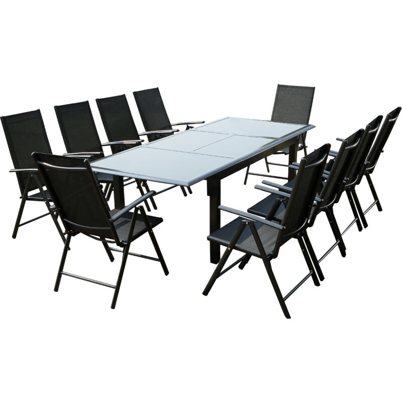 

Ravenne 10. Conjunto de jardín de aluminio gris de 10 plazas - Gris