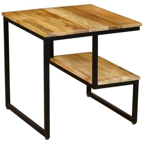 Ravi Side Table - Mango Light Finish - Mango Wood/Iron - L50 x W50 x H50 cm - Light Finish