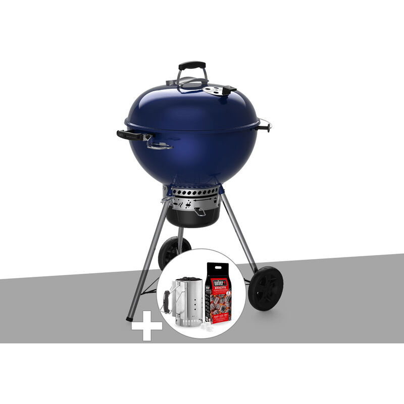 Weber - Barbecue à charbon Master-Touch gbs C-5750 57 cm Deep Ocean Blue avec kit d'allumage