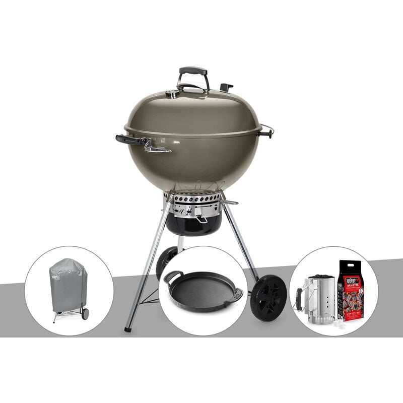 Barbecue à charbon Weber Master-Touch GBS C-5750 57 cm Smoke Grey avec housse, plancha et kit allumage