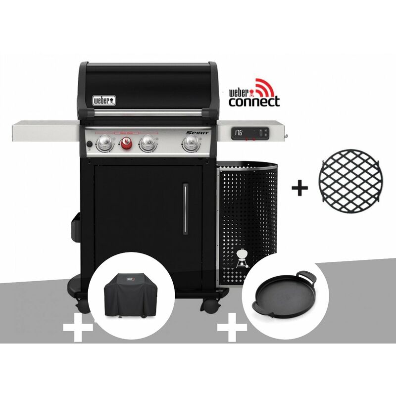 Weber - Barbecue à gaz intelligent Spirit EPX-325S gbs + Housse + Plancha