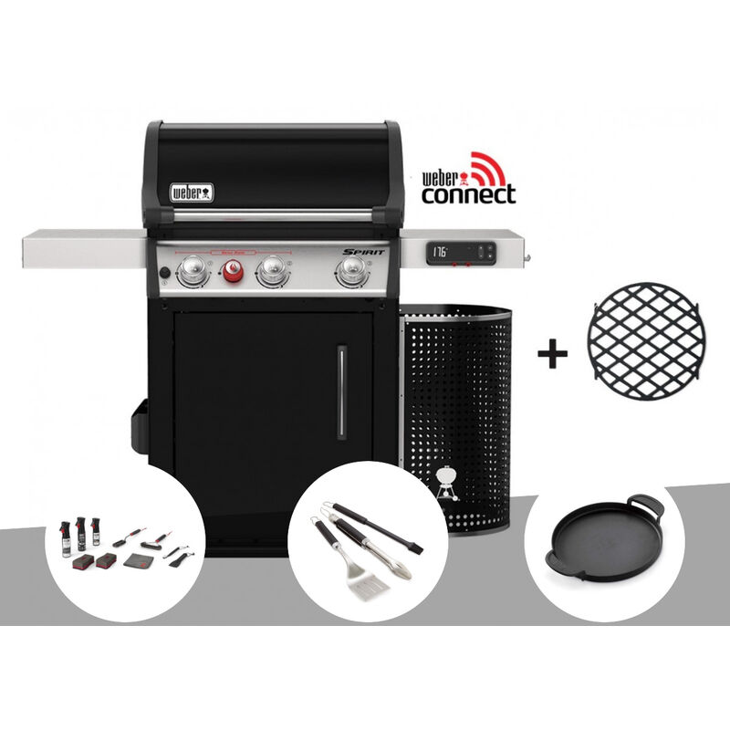 Barbecue à gaz intelligent Weber Spirit EPX-325S gbs + Kit de nettoyage + Kit 3 ustensiles + Plancha