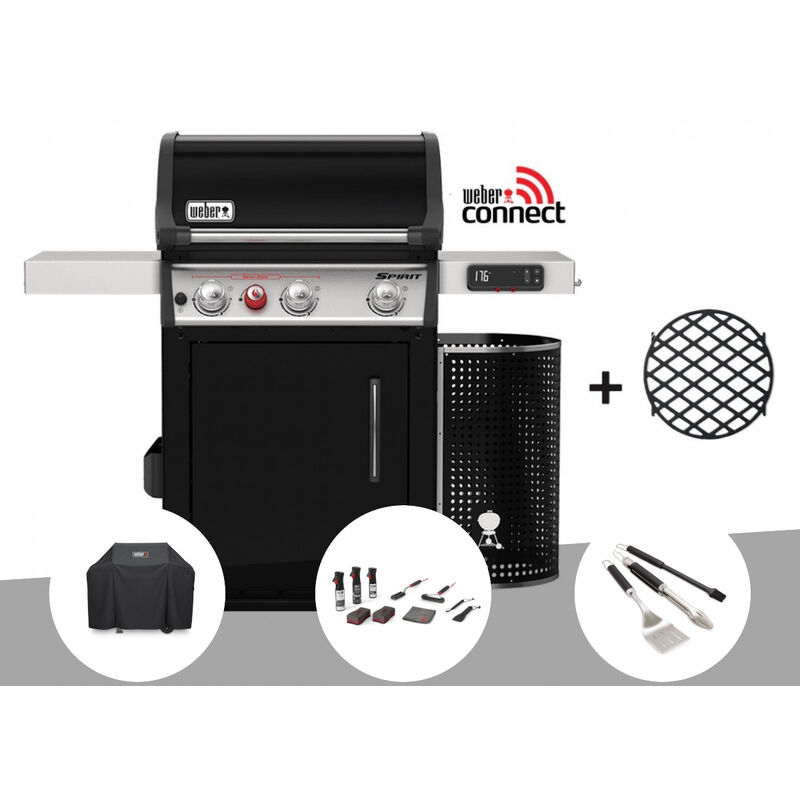Barbecue à gaz intelligent Weber Spirit EPX-325S gbs + Housse + Kit de nettoyage + Kit 3 ustensiles