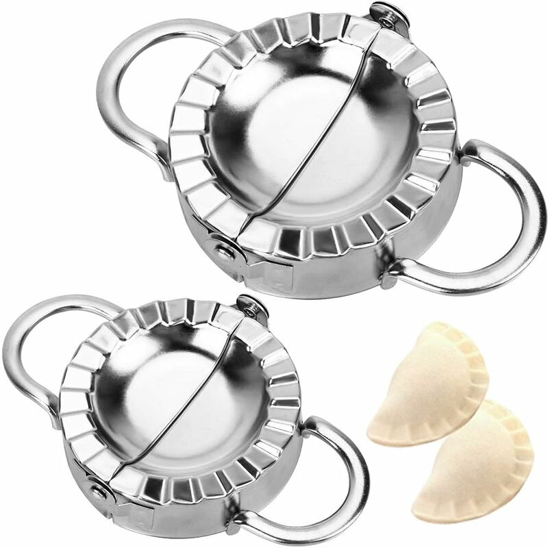 Coavas - Ravioli Maker Mold, 2 Pcs 304 Stainless Steel Ravioli Maker, Easy Tool for Cutting Dough, Pastry, Kitchen Gadgets (Small 3 Inch, Large 3.75