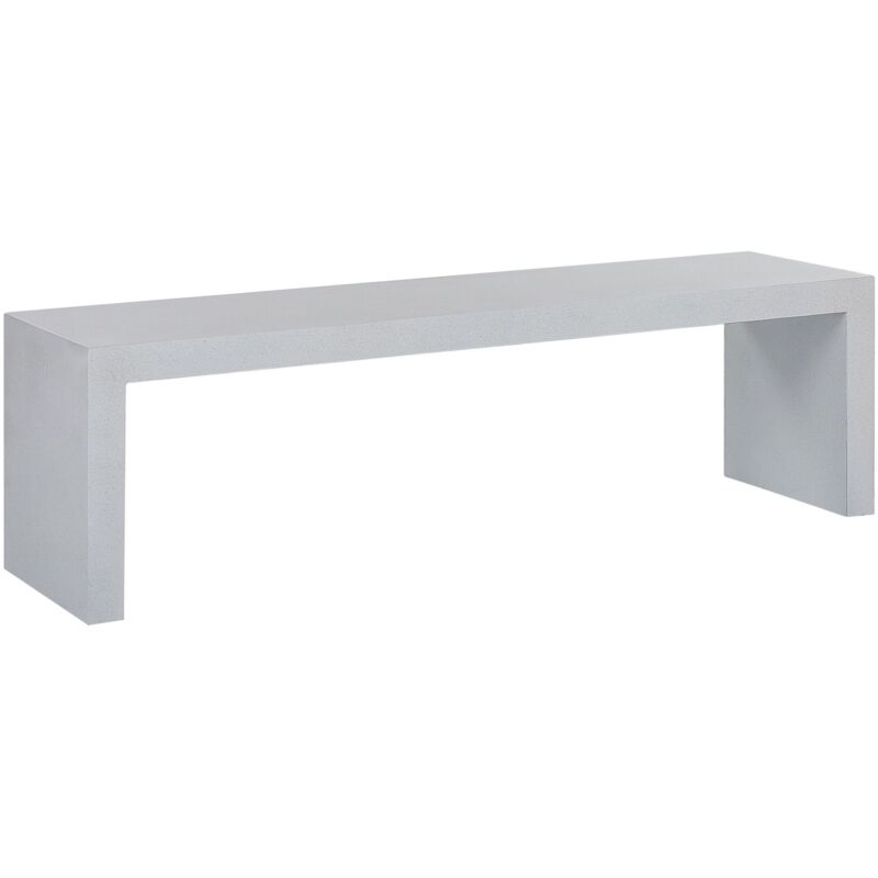 Beliani - Outdoor Concrete Bench White Steel Frame Rectangular Taranto