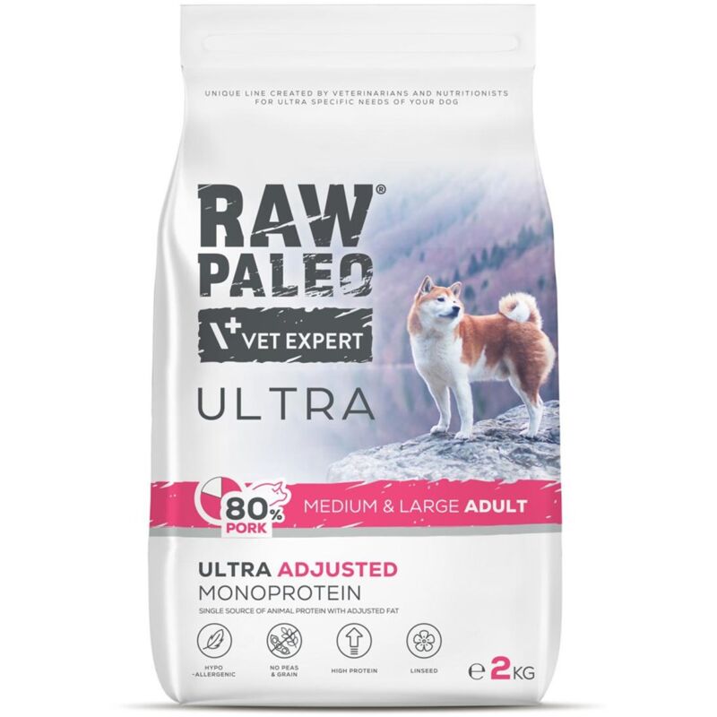 RAW PALEO Ultra Pork Medium & Large Adult - croquettes pour chien - 2 kg