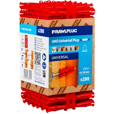 RAWPLUG RawlPlug Uno Wall Fixings 6x28mm - Pack 288