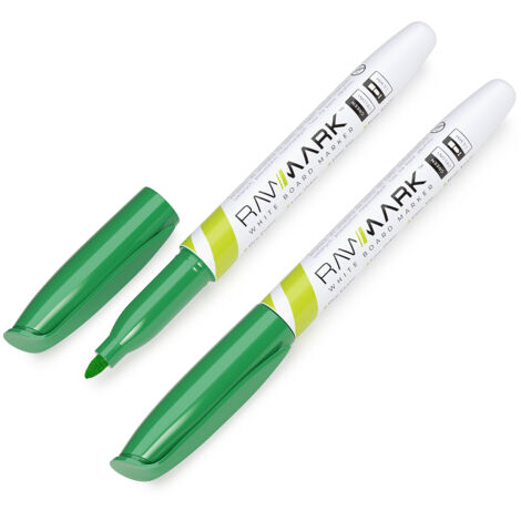Rawmark - Pennarello cancellabile a secco verde per lavagne e vetri