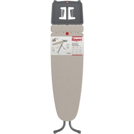 Rayen 6138.01 Coprire con Pile  ASSE stendibiancheria  Ferro da Stiro Integrato  Dimensioni: 120,5 x 41 cm, Metallo, Grigio E Beige