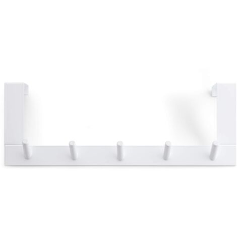 Rayen  Appendiabiti con 5 ganci  Appendiabiti da porta  Barra gancio  Appendiabiti per porta  Multifunzionale  Risparmia spazio  Bianco  36x12,5x4cm