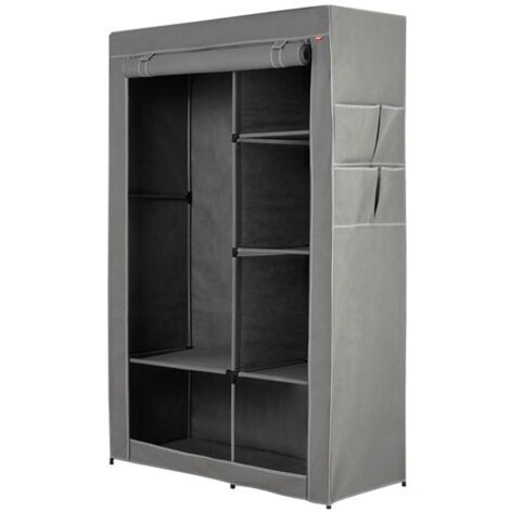 Rayen Armoire Penderie Textile Grise 105x45x161 cm