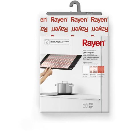 Rayen  Filtro cappa  Trattiene grasso e vapori  Adattabile  Include guanti  Dimensioni: 57 x 47 cm