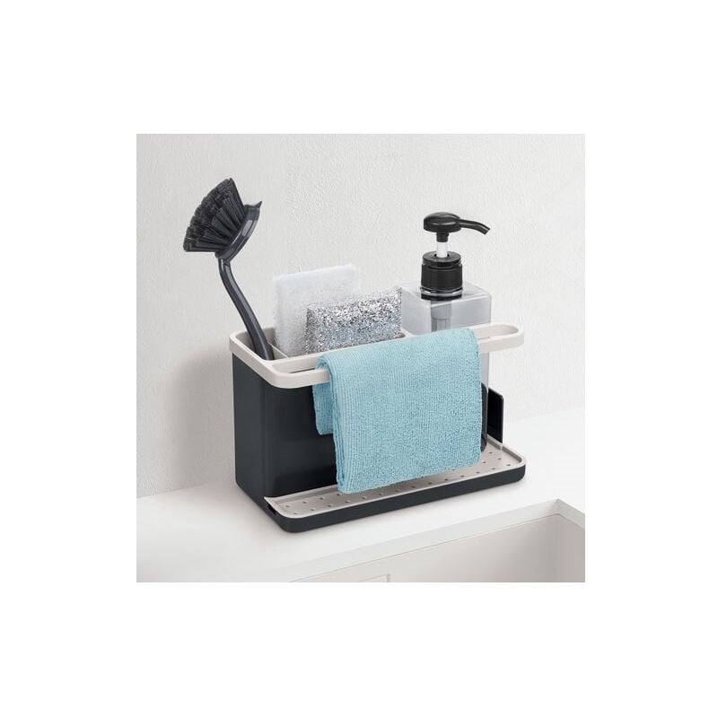 Panier organisateur ustensiles coin évier + distributeur savon Rayen