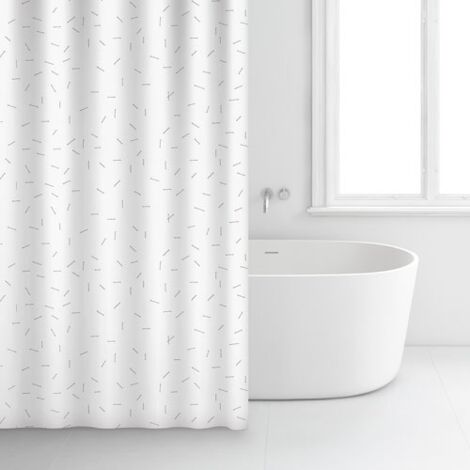 Rayen Rideau de douche classique blanc 180 x 200 cm