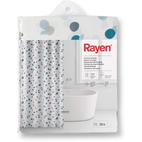 Rayen Rideau Élegant blanc polyester imperméable 180x200 cm