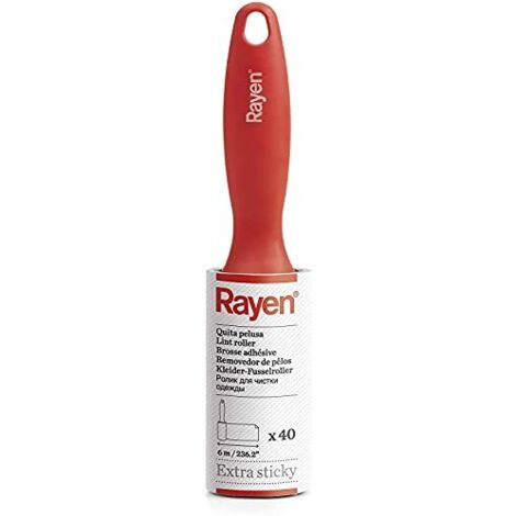 Rayen - Spazzola Adesiva per la Pulizia di Abiti. Levapeluria superaderente. Munito di 40 Fogli per Rimuovere peluria e Polvere.